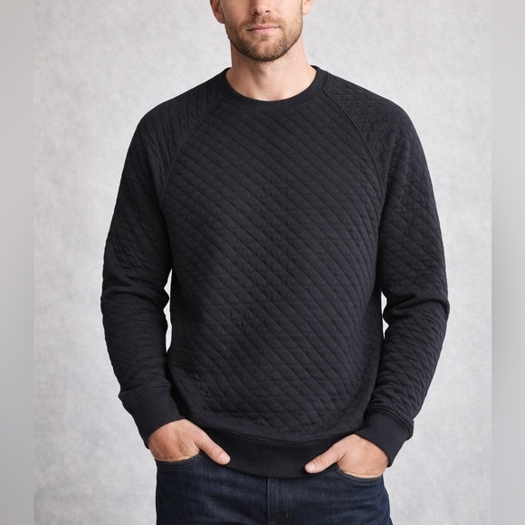 Cloudveil Other - Cloudveil Quilted Black Sweatshirt Crewneck Minimalist Cozy Pullover Size M